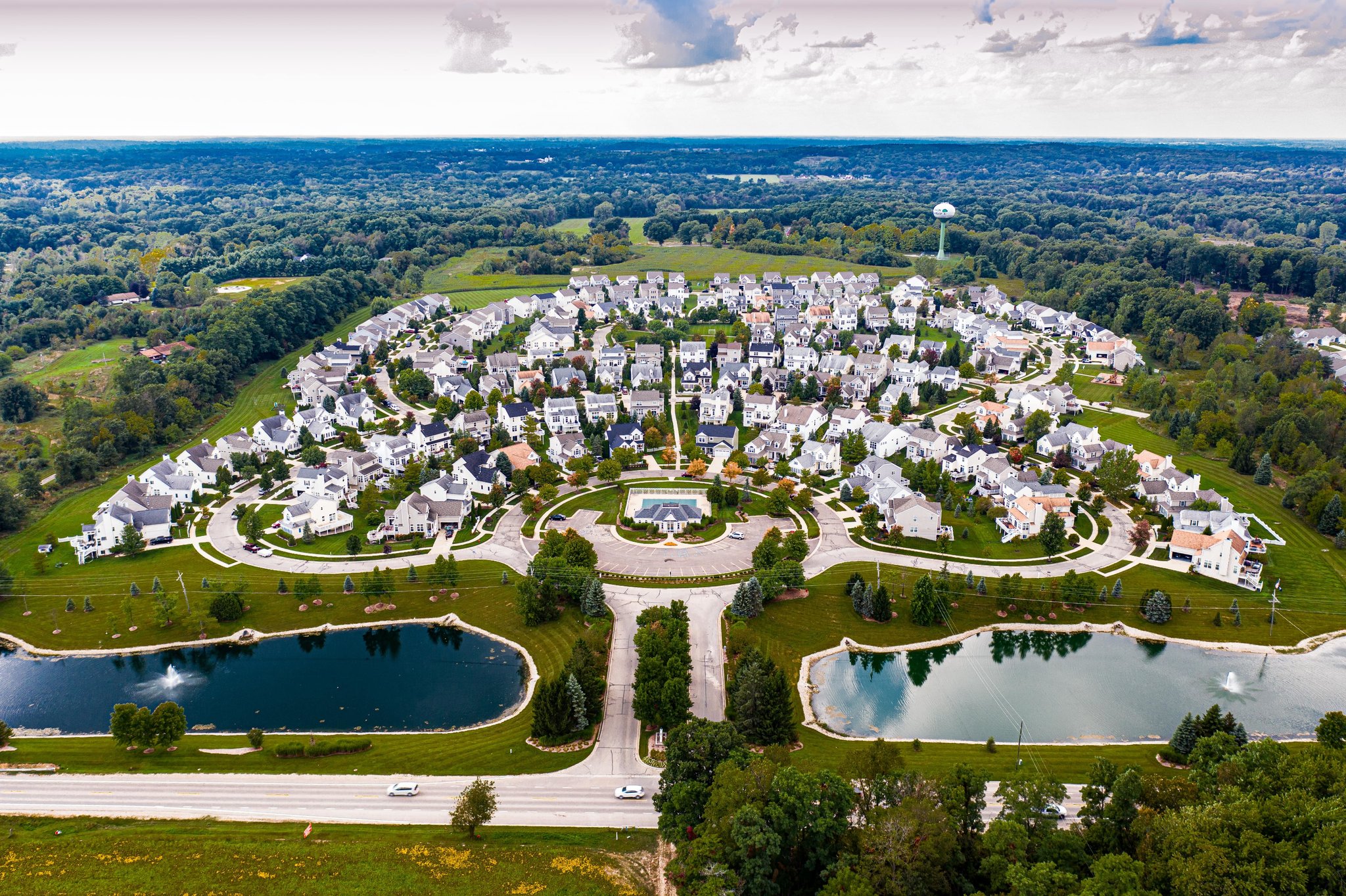 Hometown Village With Two Ponds