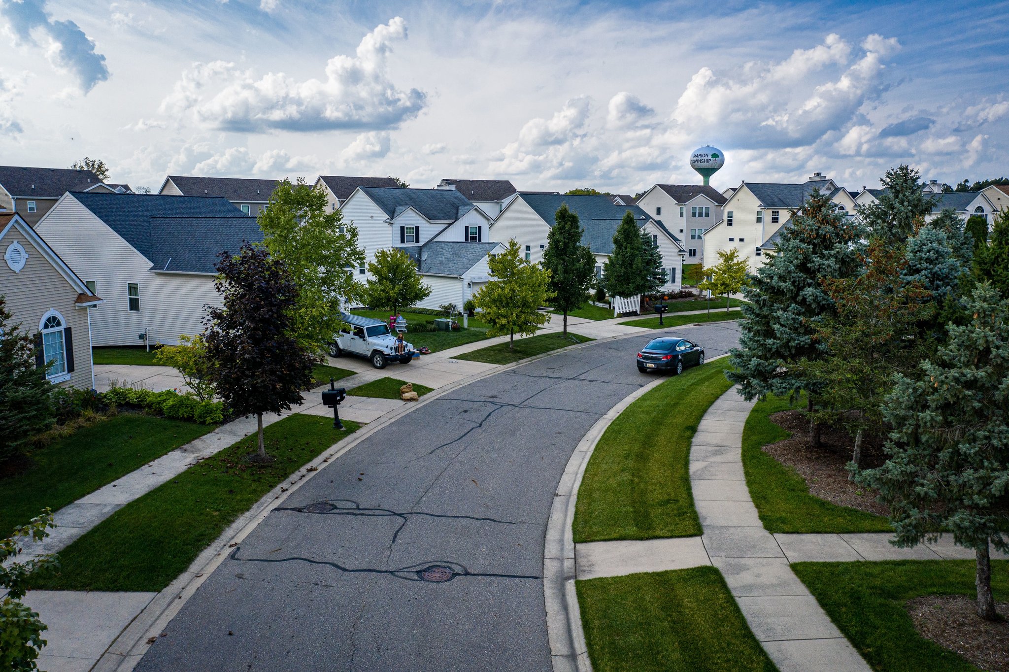 A View Of Hometown Village Family Neighborhood